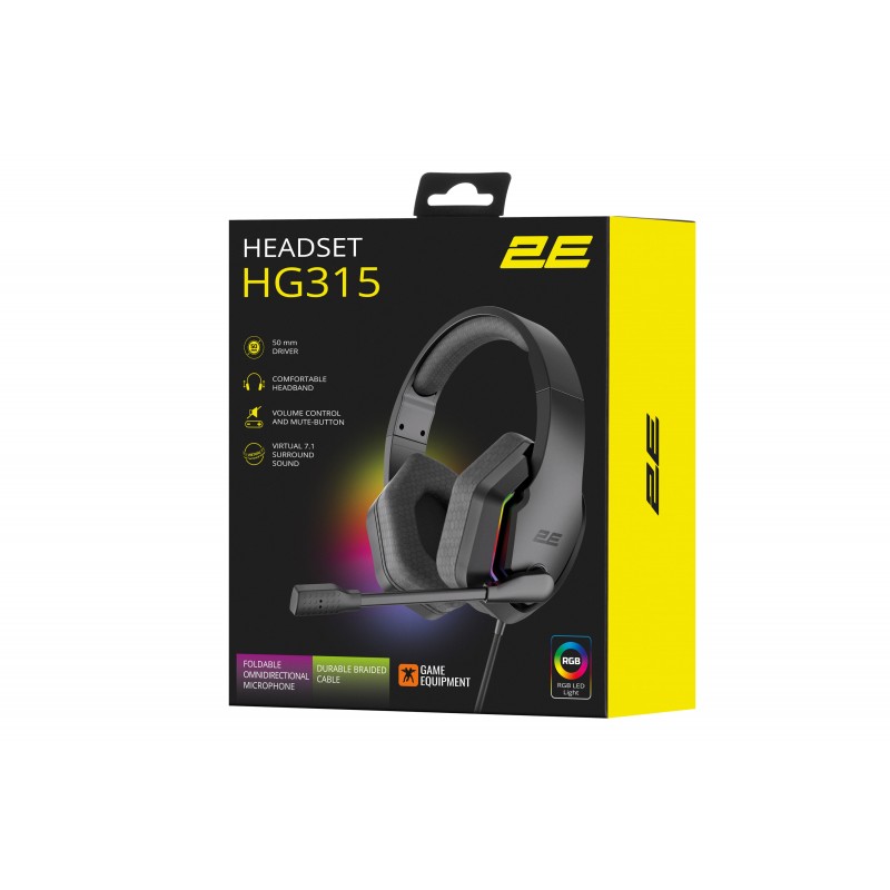 2E Gaming Гарнітура HG315 RGB USB 7.1 Black