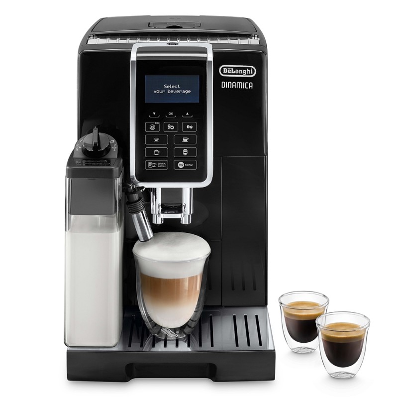 Delonghi Кавомашина Dinamica, 1.8л, зерно+мелена, автомат.капуч, авторецептів -4, чорний