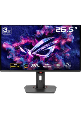 ASUS Монітор 26.5" ROG Strix XG27ACDNG 2xHDMI, DP, USB-C, 3xUSB, OLED, 2560x1440, 360Hz, 0.03ms, DCI-P3 99%, AdaptiveSync, Pivot, HDR400