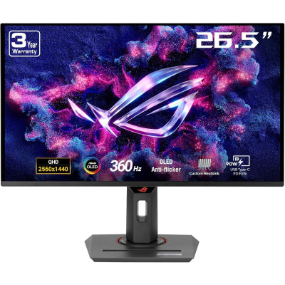 ASUS Монітор 26.5" ROG Strix XG27ACDNG 2xHDMI, DP, USB-C, 3xUSB, OLED, 2560x1440, 360Hz, 0.03ms, DCI-P3 99%, AdaptiveSync, Pivot, HDR400