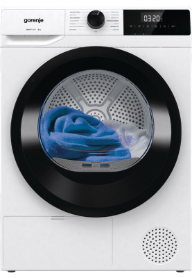 Gorenje Сушильна машина DHNE82/P конденсаційна, 8кг, А++, 60см, дисплей, білий