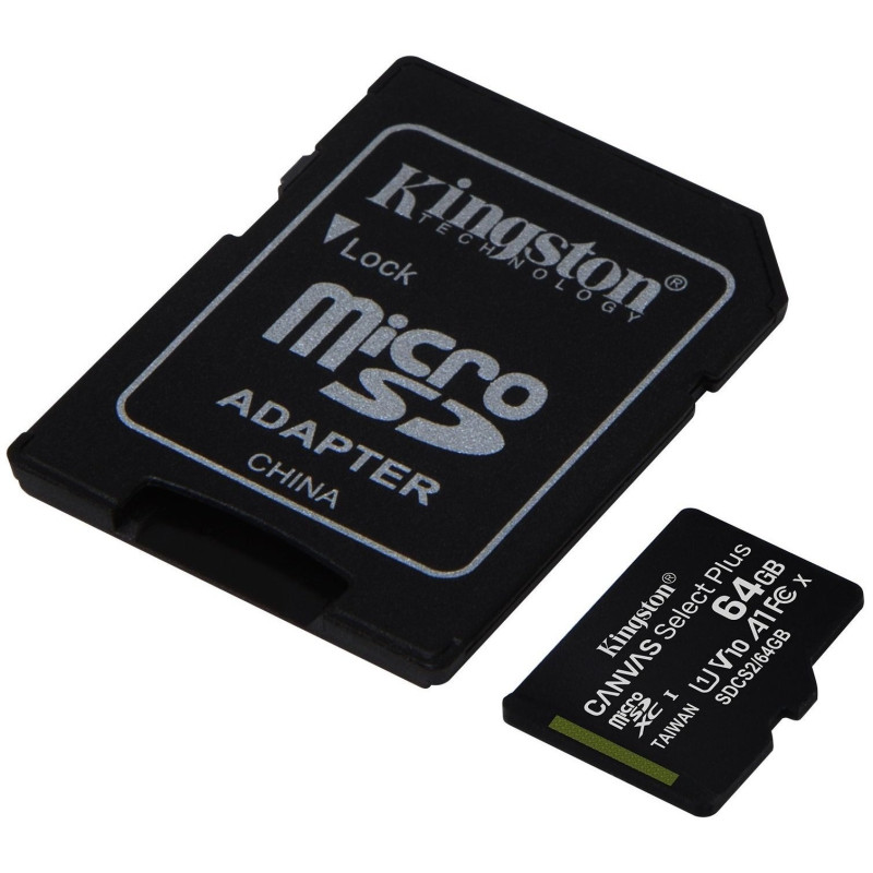 Kingston Карта пам'яті 2x64GB microSDXC C10 UHS-I R100MB/s Canvas Select Plus + SD