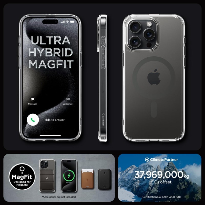 Spigen Чохол для Apple iPhone 15 Pro Ultra Hybrid MagFit, Graphite