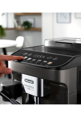 Delonghi Кавомашина Magnifica Evo, 1.8л, зерно+мелена, автомат.капуч, дисплей, авторецептів -7, графіт