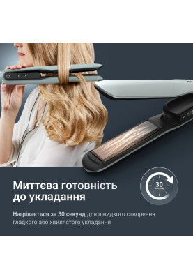 Rowenta Випрямляч Thermoglide, темп.режимів-5, 150-230С, іонізація, титан, світло-зелений