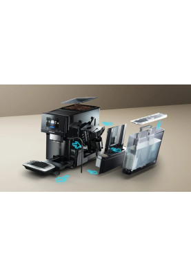 Siemens Кавомашина, 2.4л, зерно+мелена, автомат.капуч, LED-дисплей, авторецептів -19, чорний