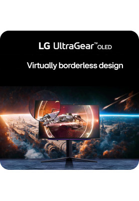 LG Монітор 27" 27GS95QE-B 2xHDMI, DP, USB, Audio, OLED, 2560x1440, 240Hz, 0.03ms, DCI-P3 98.5%, G-SYNC, FreeSync, AdaptiveSync, Pivot, DisplayHDR TRUE BLACK 400