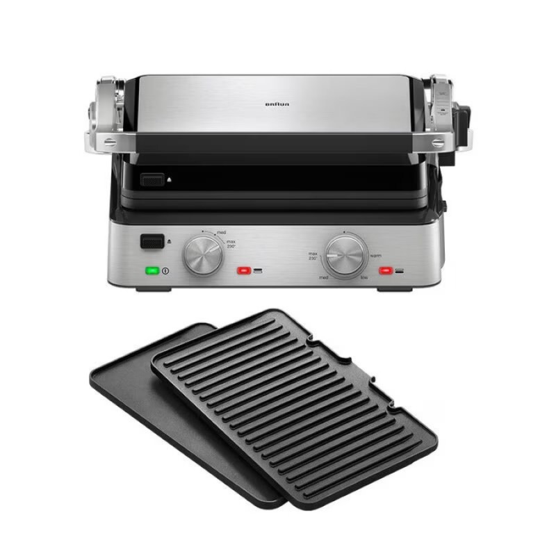 Braun Гриль прижимний MultiGrill 7 CG 2000Вт, темп. режимів-3, з`ємні пластини, метал