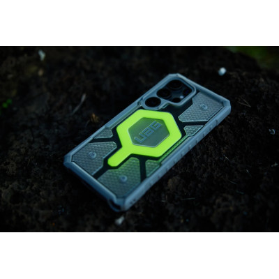 UAG Чохол+ремінець для Samsung Galaxy S25 Ultra, Pathfinder Clear with Magnet Bundle, Active Neon Lanyard