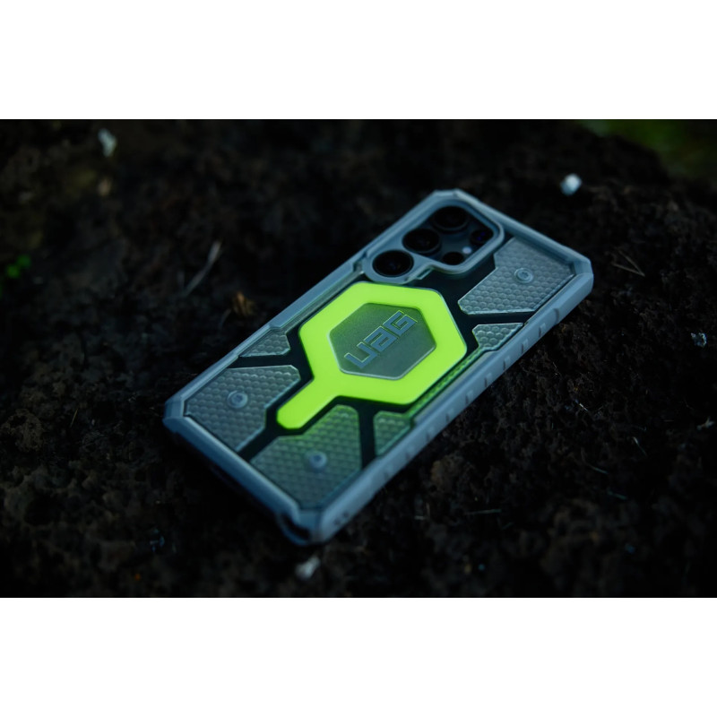 UAG Чохол+ремінець для Samsung Galaxy S25 Ultra, Pathfinder Clear with Magnet Bundle, Active Neon Lanyard