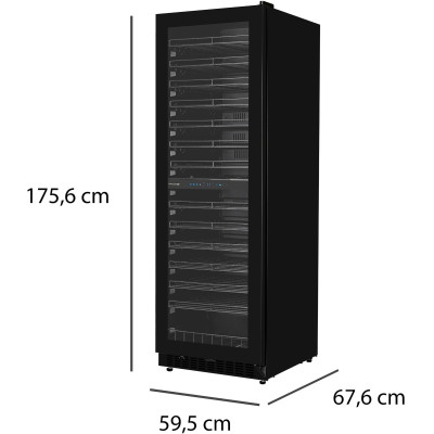 Philco Холодильник Philco для вина, 176x60x68, холод.відд.-418л, зон - 2, бут-131, дисплей, підсвітка, чорний