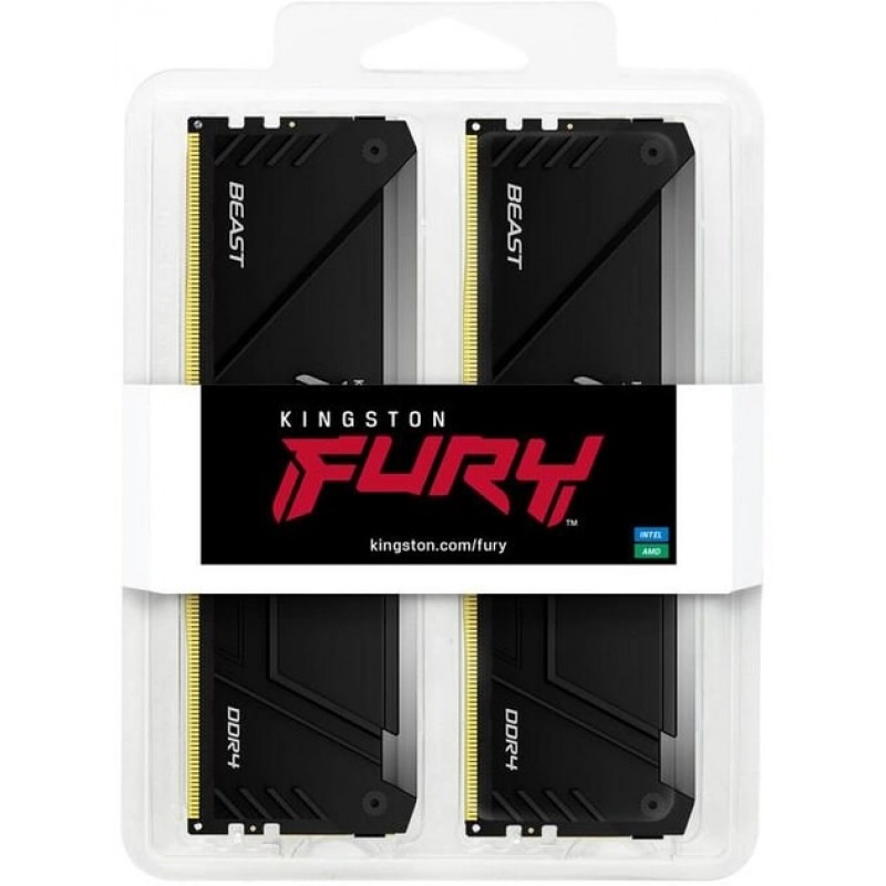 Kingston Пам'ять ПК DDR4 32GB KIT (16GBx2) 3600 FURY Beast RGB