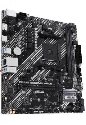 ASUS Материнська плата PRIME B550M-K ARGB sAM4 B550 4xDDR4 M.2 HDMI DVI D-Sub mATX ARGB