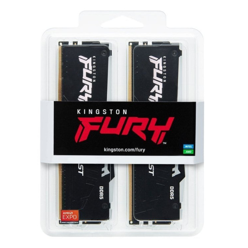 Kingston Пам'ять ПК DDR5 64GB KIT (32GBx2) 5200 FURY Beast RGB