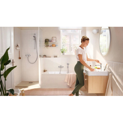 Hansgrohe Змішувач для раковини Hansgrohe Rebris S, довж.виливу - 84мм, зі зливним гарнітуром, хром. Hansgrohe Змішувач для раковини Hansgrohe Rebris S, довж.виливу - 84мм, зі зливним гарнітуром, хром.