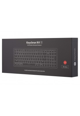 Keychron Клавіатура механічна K4 100Key, Gateron G PRO Blue, BT/USB-A, EN/UKR, White Led, Чорний