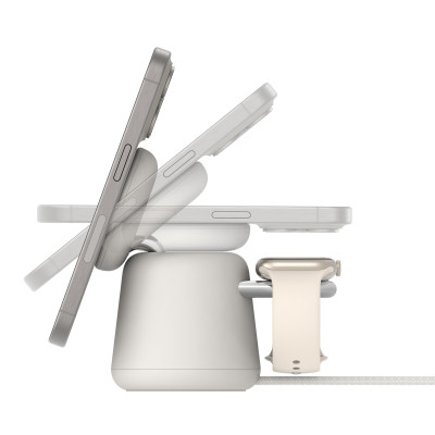Belkin Зарядне бездротовий пристрій 2в1 MagSafe iPhone/Watch/AirPods, Sand Mass