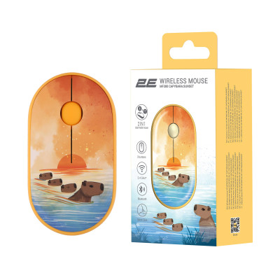 2E Миша MF300 CAPYBARA:SUNSET Silent WL BT, жовтий 2E Миша MF300 CAPYBARA:SUNSET Silent WL BT, жовтий