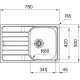 Franke Мийка кухонная Franke Spark, нерж.сталь, прямокутник, з крилом, 780х500х340мм, чаша - 1, врізна, SKL 611-78, нерж декор