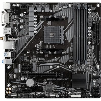 Gigabyte Материнська плата A520M DS3H AC sAM4 A520 4xDDR4 M.2 HDMI DP Wi-Fi mATX