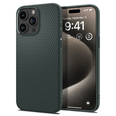 Spigen Чохол для Apple iPhone 15 Pro Max Liquid Air, Abyss Green