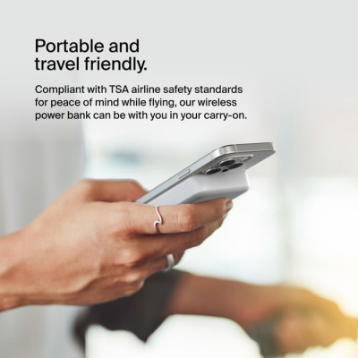 Belkin Акумулятор портативний літій-іонний Power Bank 8000мА·рік, 15Вт, MagSafe Qi2, білий