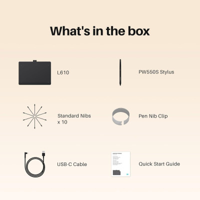 Huion Графічний планшет 10.5"x6.25" Inspiroy Frego M, BT, USB-C, чорний