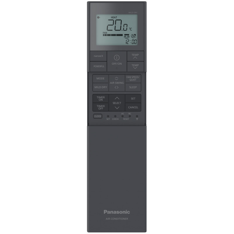 Panasonic Кондиціонер Etherea 35м2 інвертор 12000BTU 3.5кВт A+++/A+++ -20°С Wi-Fi R32 чорний