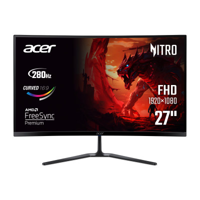 Acer Монітор Acer 27" ED270Zbmiipx 2xHDMI, DP, MM, VA, 280Hz, 1ms, FreeSync Premium, CURVED
