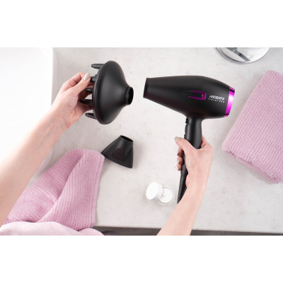 ARDESTO Фен Violet PRO HD-Y221PRO ,1750-2100Вт, 2 швидкості, 3темп. режими, дифузор, чорний