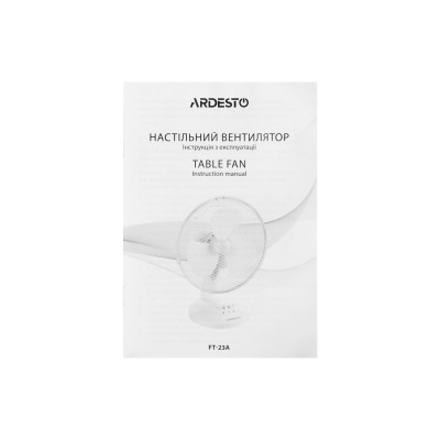 ARDESTO Вентилятор настільний FT-23A, 23 см, 2 швидкості, білий