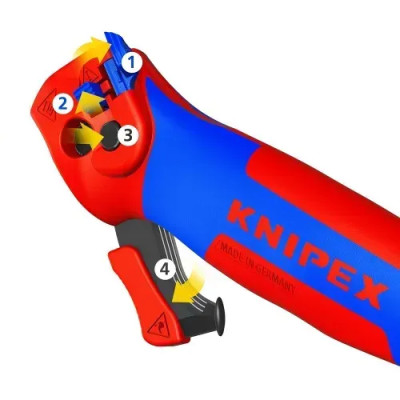 Milwaukee Ніж монтерський KNIPEX, вигнуте лезо, до 7мм, 0.065кг
