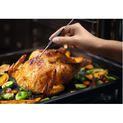 Electrolux Духова шафа електрична, 70л, А+, пара, дисплей, конвекція, ф-ція пароварки, чорний+нерж