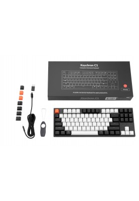 Keychron Клавіатура механічна C1 87Key, Gateron G Pro Red, Hot-Swap, USB-A, EN/UKR, RGB, Black