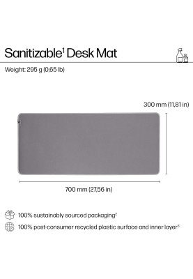 HP Ігрова поверхня 205 Sanitizable, XL, (700х300х2мм), сірий