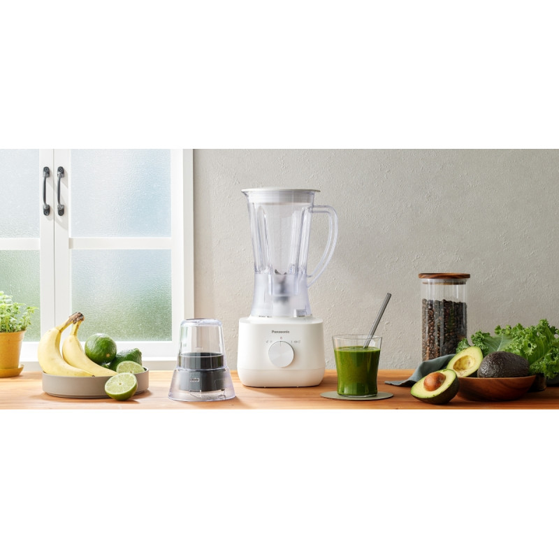 Panasonic Блендер стаціонарний, 450Вт, чаша-1350мл, млин., для спецій, білий Panasonic Блендер стаціонарний, 450Вт, чаша-1350мл, млин., для спецій, білий