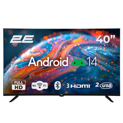 2E Телевізор 40" 2E LED FHD 60Hz Smart Android Black