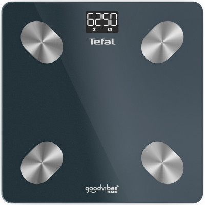 Tefal Ваги підлогові Smart, 180кг, Bluetooth, AAAx3 в комплекті, скло, чорний