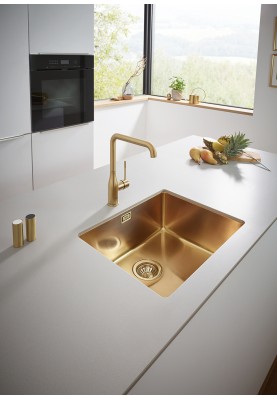 Grohe Мийка кухонная K700U, нерж.сталь, прямокут., без крила, 550x450x200мм, чаша - 1, уніврсальна, матовий прохолодний схід сонця