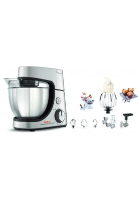 Tefal Кухонна машина Masterchef Gourmet 1100Вт, чаша-нержавіюча сталь, корпус-метал, насадок-6, сірий