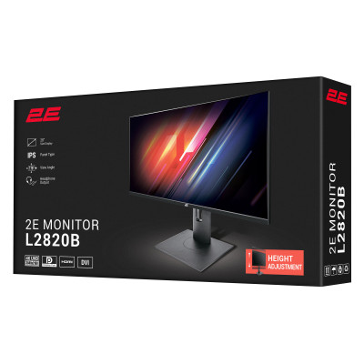 2E Монітор 28" L2820B 2xHDMI, DP, IPS, NTSC 84%, 3840x2160, FreeSync, Pivot