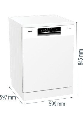 Gorenje Посудомийна машина, 16компл., A+++, 60см, дисплей, 3 кошики, AquaStop, білий