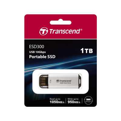 Transcend Портативний SSD 1TB USB 3.1 Gen 2 Type-C ESD300 Silver