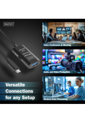 Digitus Подовжувач USB 3.2 Gen1 Active Cable 5G, C/M-A/F, 5м, чорний