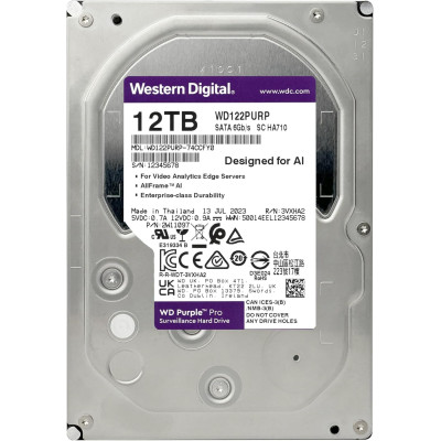 WD Жорсткий диск 12TB 3.5" 7200 512MB SATA Purple Pro Surveillance