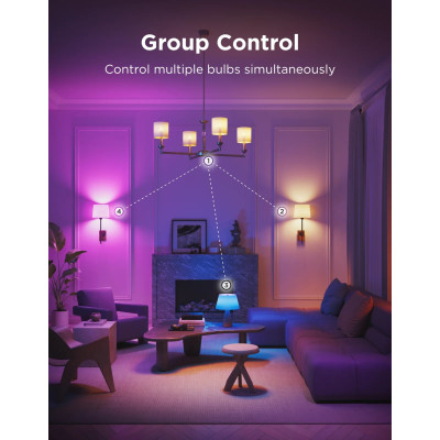 Govee Лампа розумна H600C, E14, 5W, 450Lm, 2700K-6400K, RGBWW, WI-FI/Bluetooth, білий