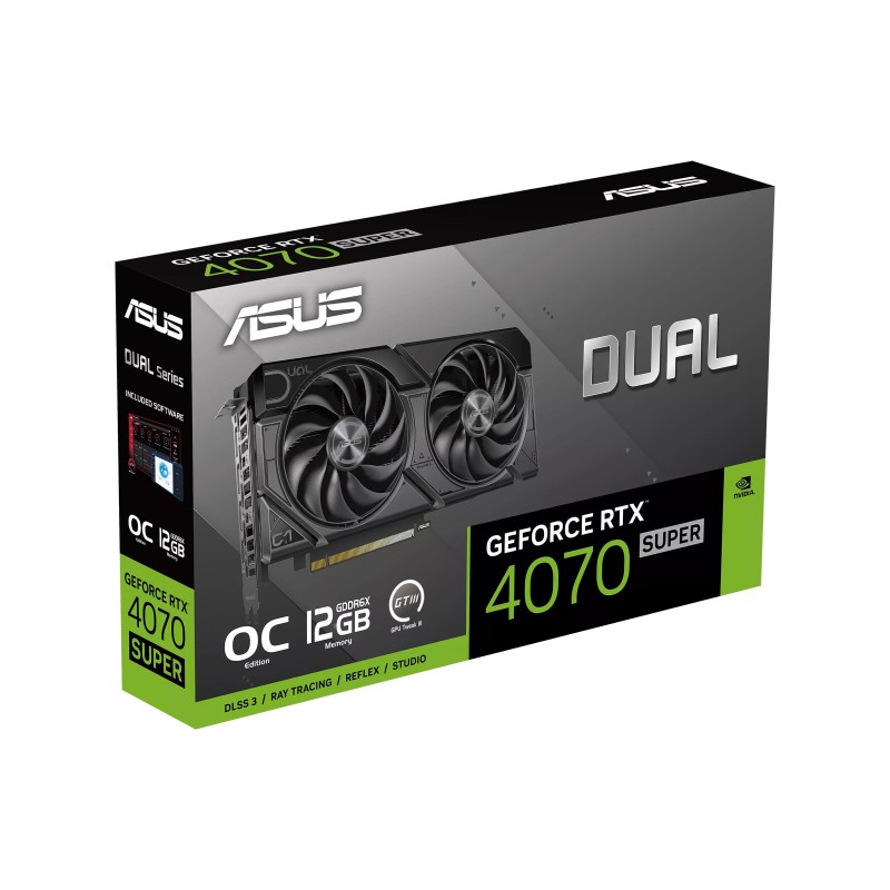 ASUS Відеокарта GeForce RTX 4070 SUPER 12GB GDDR6X OC EVO DUAL-RTX4070S-O12G-EVO