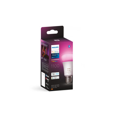 Philips Hue Лампа розумна Hue E27, 11W(60Вт), 2000K-6500K, RGB, ZigBee, Bluetooth, димування