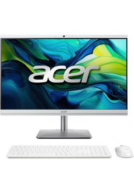 Acer Комп'ютер персональний моноблок Aspire C24-195ES 23.8" FHD Intel U7-155U, 16GB, F512GB, UMA, WiFi, кл+м, 3р, без ОС, сірий