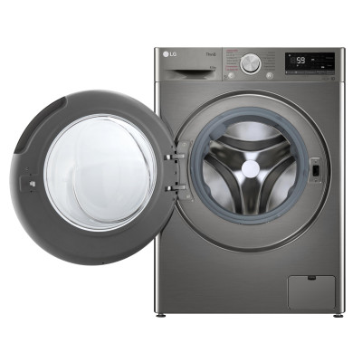 LG Пральна машина фронтальна, 8.5кг, 1200, A+++, 48см, дисплей, пара, інвертор, cріблястий